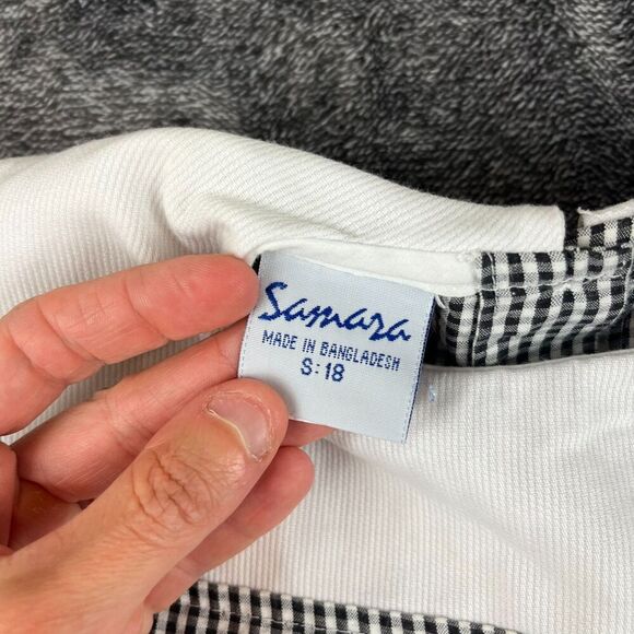 Vtg Samara Girls 18 Month Two-Piece Outfit Gingham Black White Ladybug Dress - Picture 4 of 12